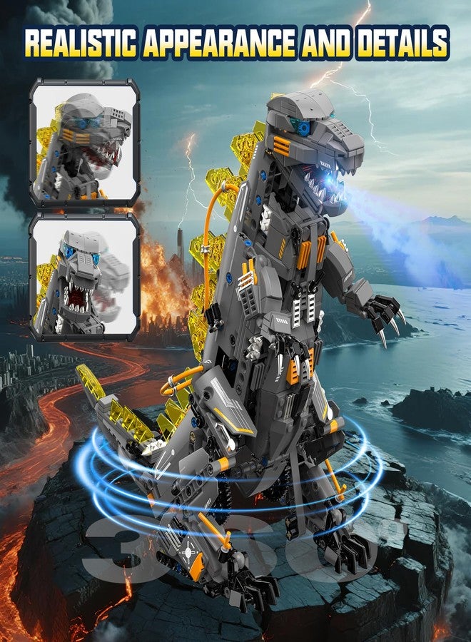 ADUSRIZ Dinasour Toys for Kids Building Set, 935 PCS App & Remote Control Robotics Kit, 5-in-1 Tyrannosaurus/Triceratop/Crocodile/Robot/Monster STEM Toys for Boys Girls Age 6 7 8 9 10 11 12+ Year Old - Image 3